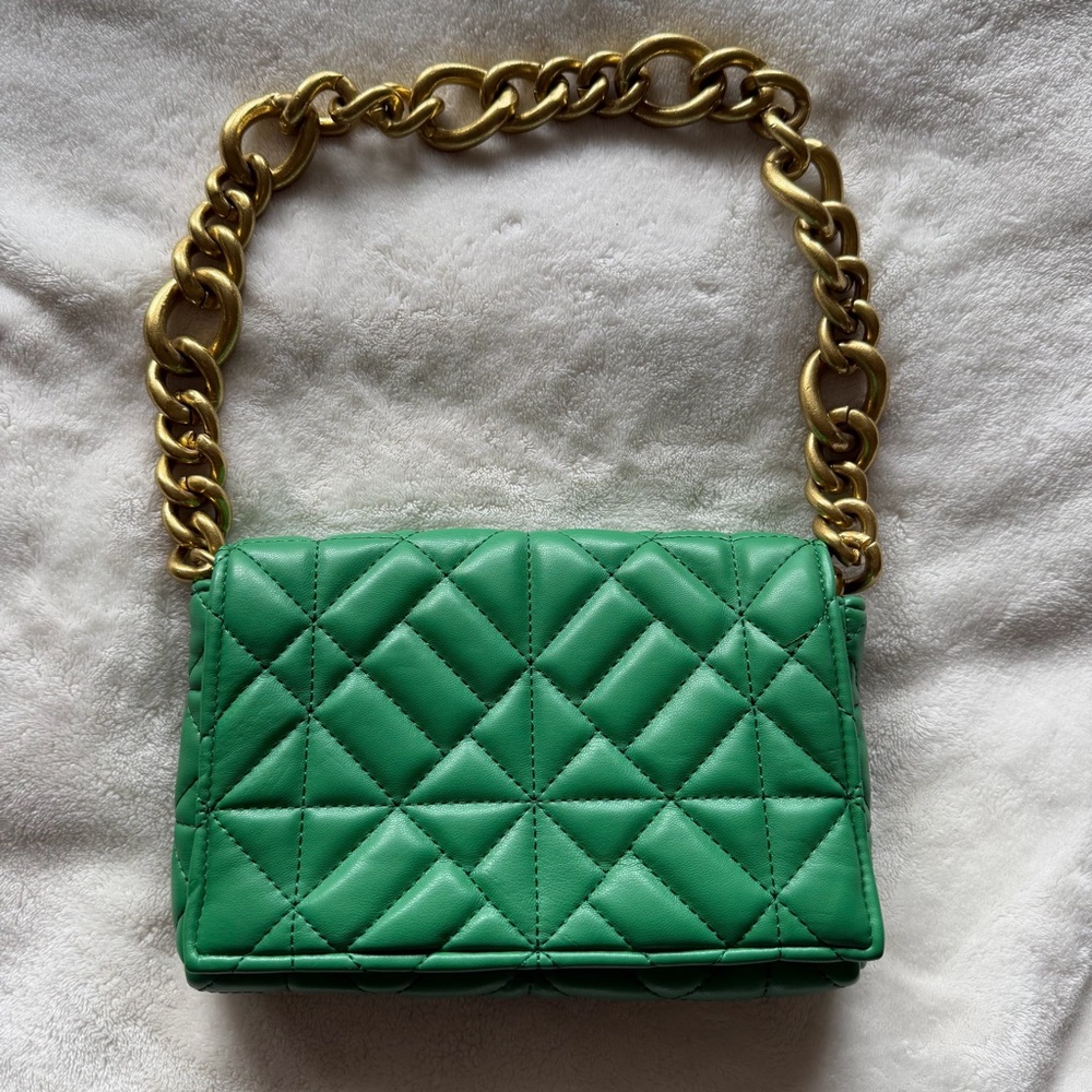 Zara Green Shoulder Bag with Gold Chain Strap (Brand New with no Tags) - Picture 5 of 6